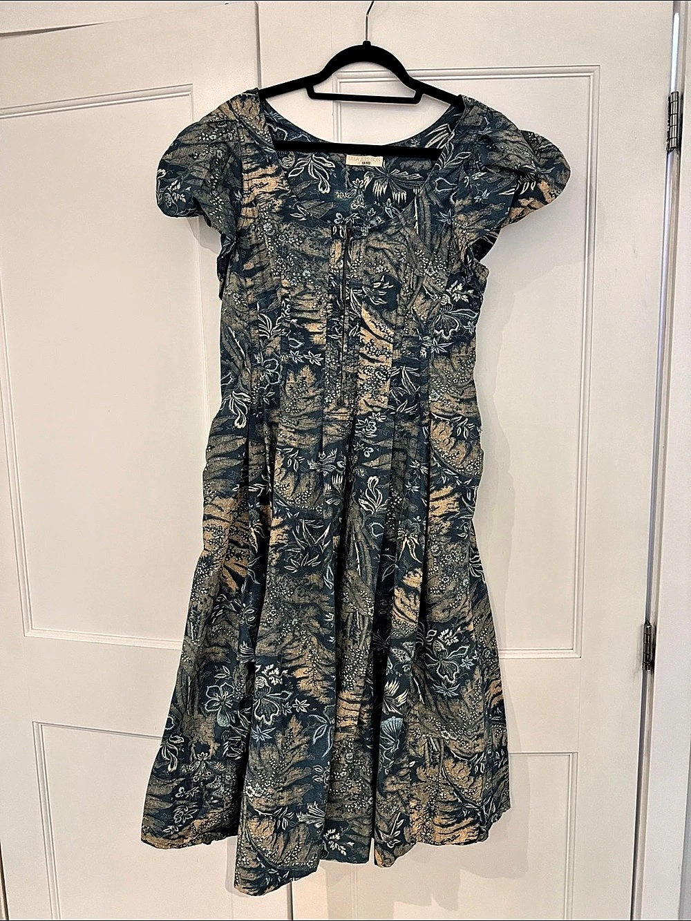 Ulla Johnson Floral Midi Dress in Blue & Brown Like New